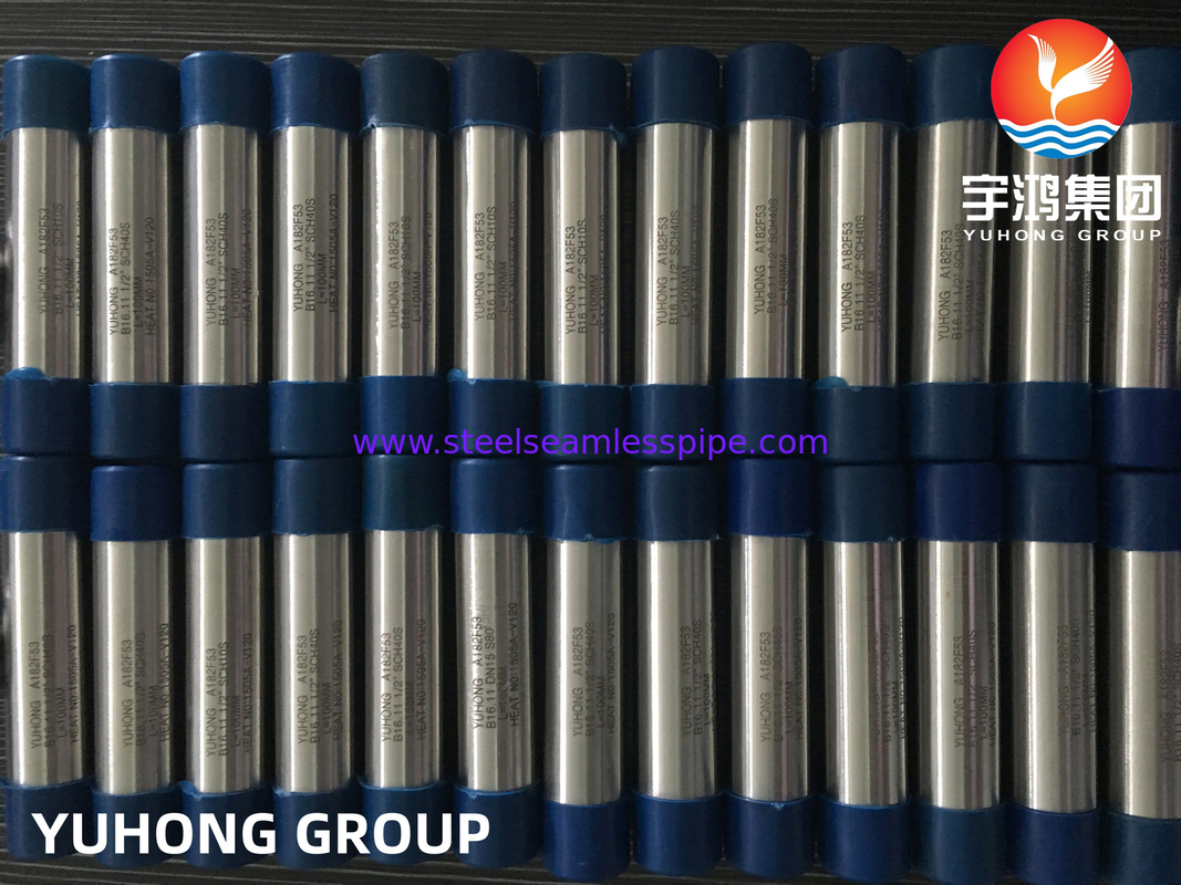 Forged Fittings ASTM A182 F53, UNS S32750 Super Duplex Stainless Steel Threaded Nipple