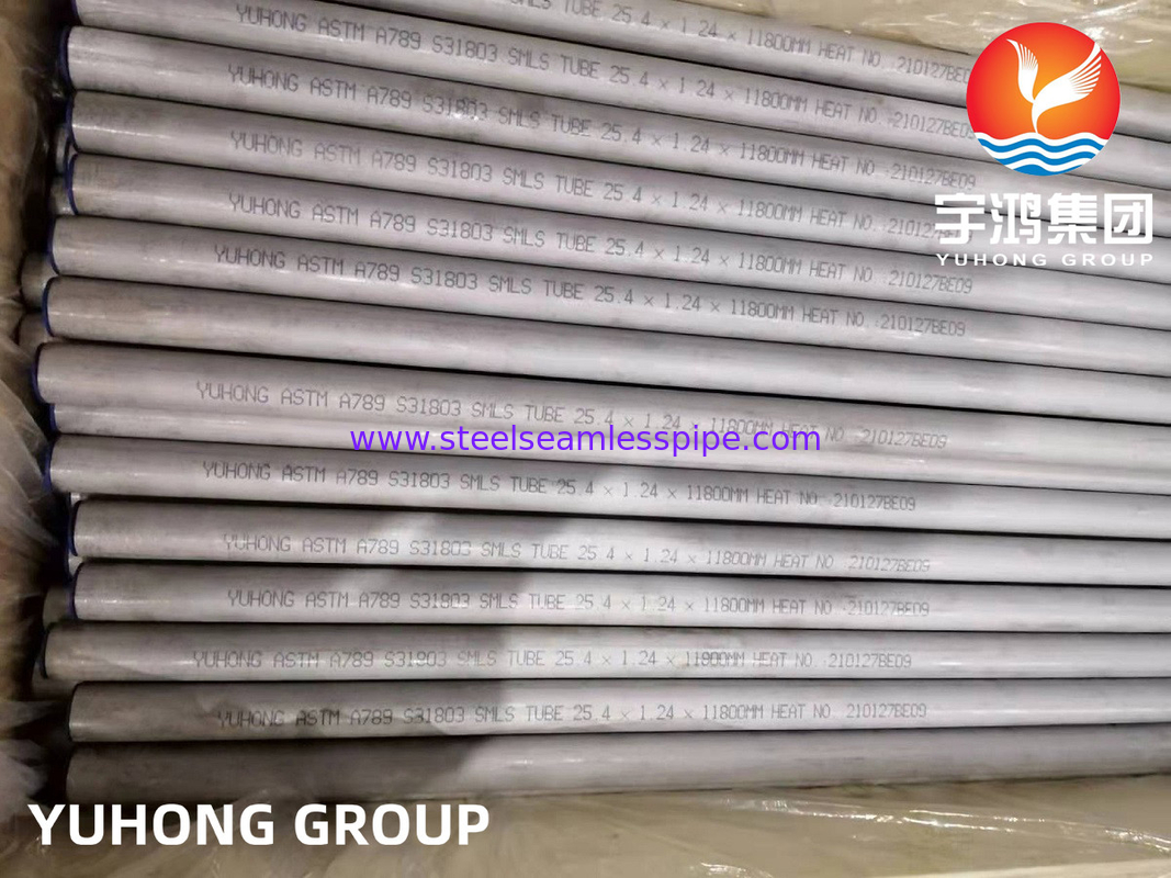 Duplex Steel Seamless Pipes A789  UNS S32205 S331803 S332750 Super Duplex Steel Pipe Heater Air Cooler Condenser Tank