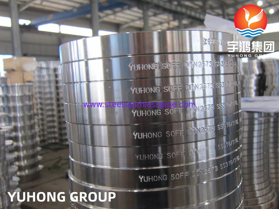 DIN2573, ASTM A182 F316 F316L, Forged Stainless Steel Slip On Flanges, Flat Face B16.5