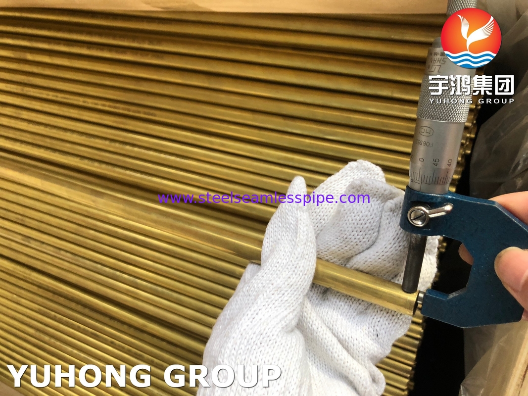 Copper Alloy Brass Tube ASTM B111 C44300 C68700 C70600 25.4mm*1.245mm*12995mm Condensor Air Cooler Radiator
