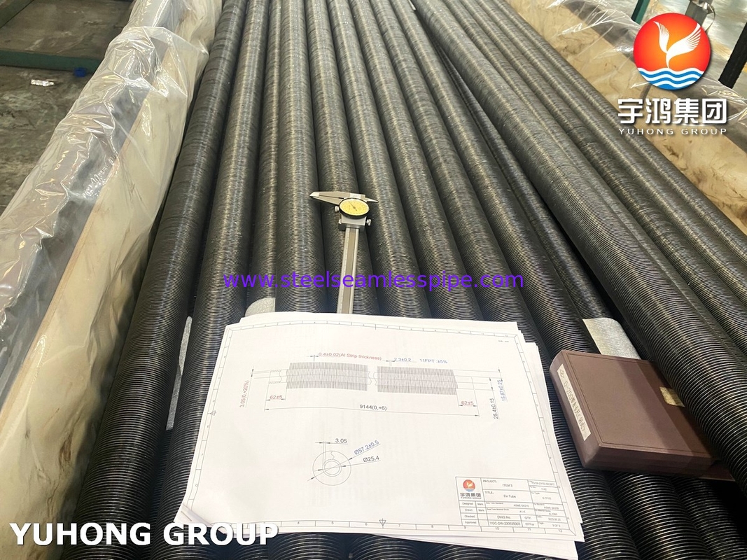 Helical Type Fin Tube ,  Extruded Fin Tube For Air Cooler Application