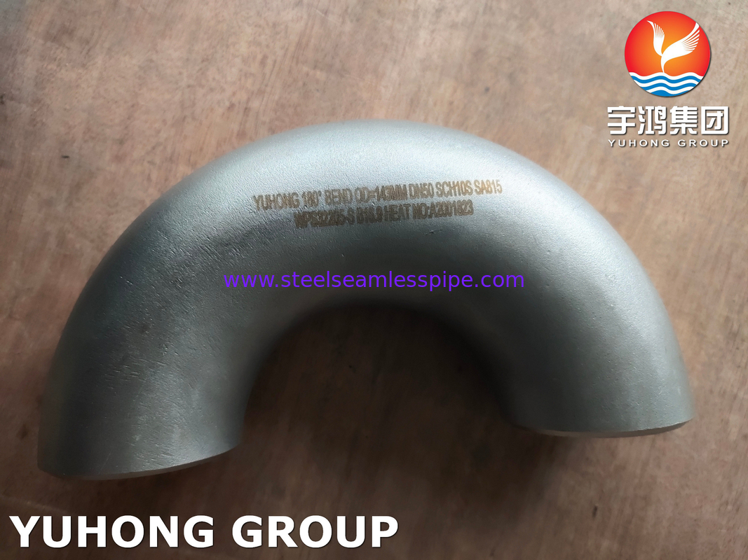 ASTM A815 WPS32205-S Duplex Stainless Steel Butt Weld 180 Degree U Bend For Desalination