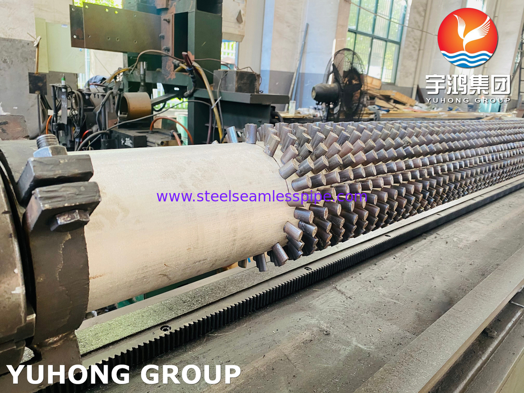 Astm A335 P91 Pipe With Stainless Steel Studded Type Fin Tube For Oil Furnace