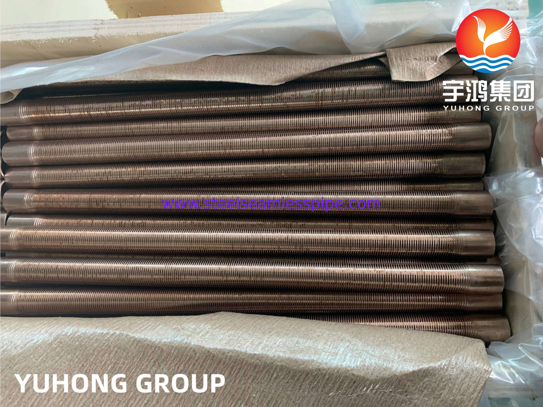 ASTM B111 UNS C70600 O61, Copper Nickel 90/10, Integral Low Fin Tube For Condensers