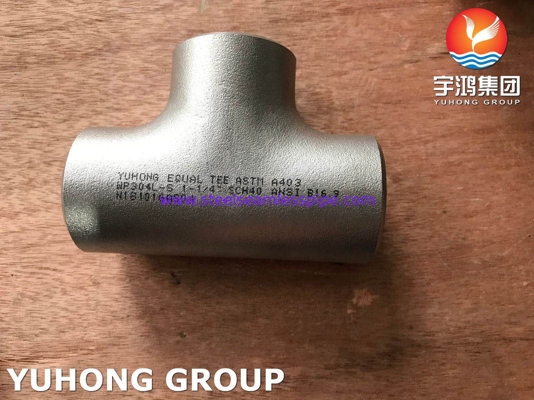ASTM A403 WP304L-S Tee Butt Weld Tee B16.9 For Oil and Gas