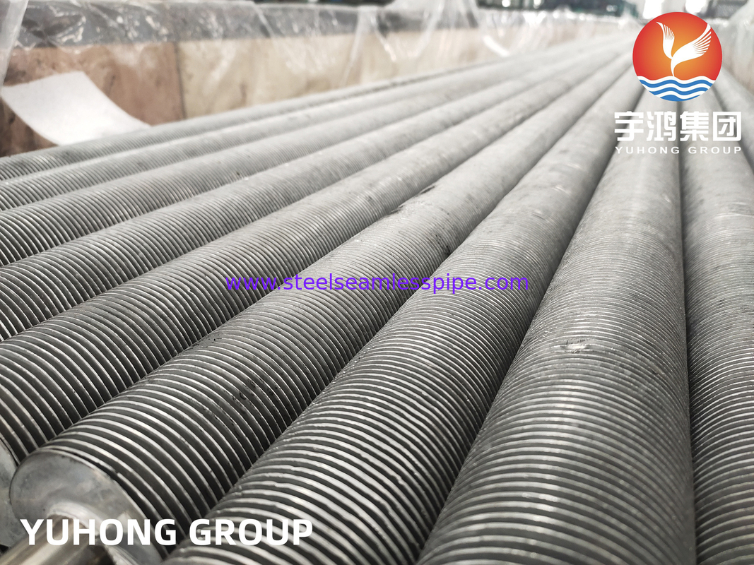 ASME SA249 TP304 AL Extruded T-Type Finned Tubes For Dry Oven Heat Exchange Round Shape