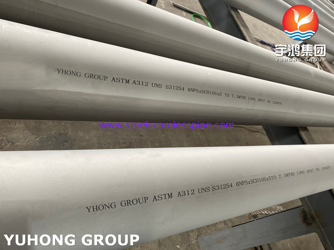 ASTM A312 UNS S31254 254SMO /1.4547 High Mo Austenitic Stainless Steel Seamless Pipe
