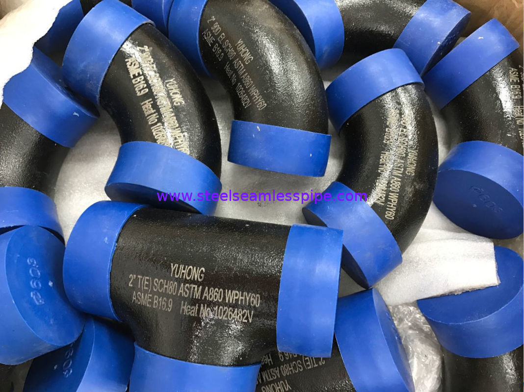 ASTM A860 WPHY60 / 42 / 52 / 65 / 70/ 80 Reducer  TEE , ELBOW 2" SCH80 BW ASME B16.9 Black Surface OR Color Coating