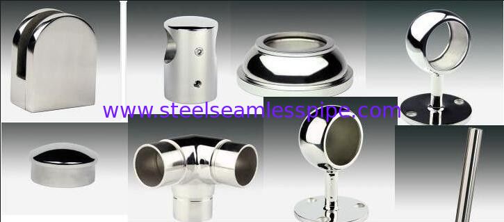 SS handrail / Staircase fittings （Pasamanos ）pipe carrier bracket base cover end cap elbow flexible connector top )
