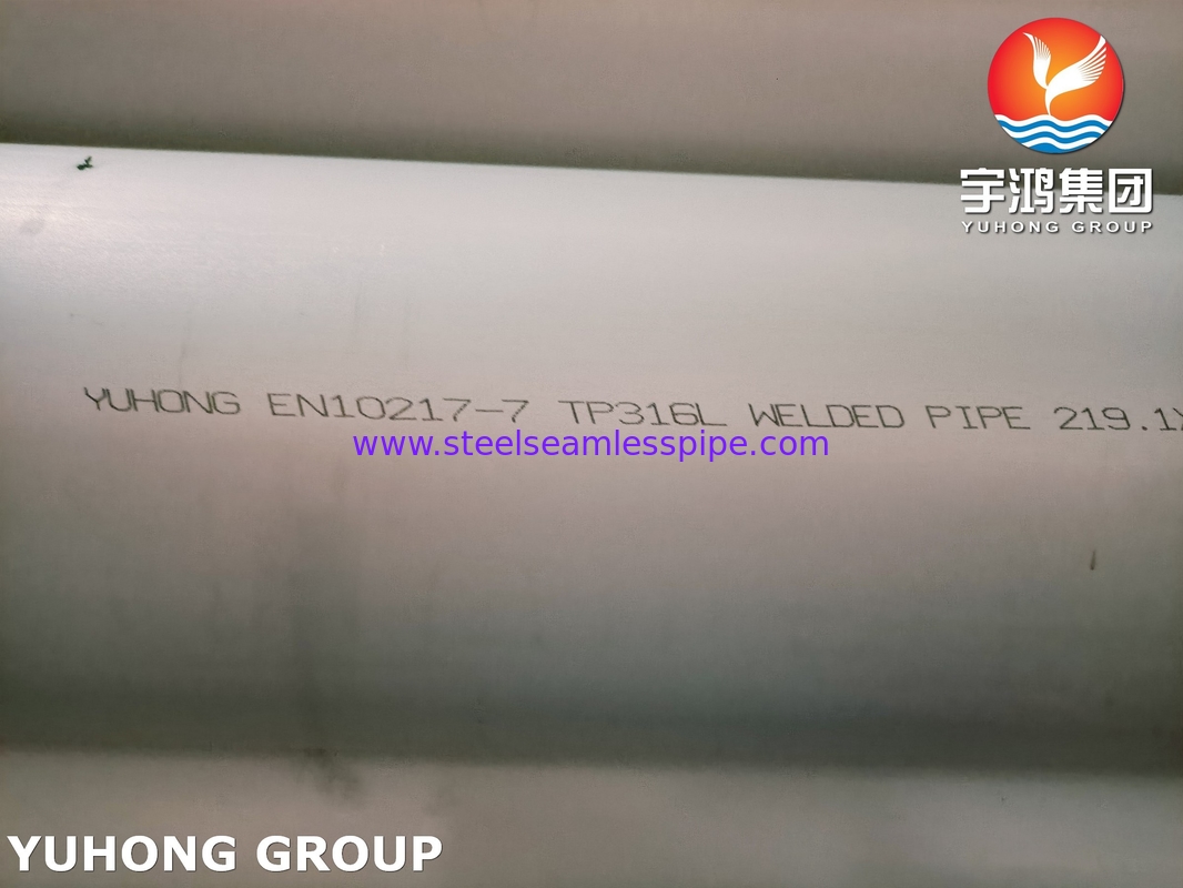 TP316L EN 1.4404 ERW Pipe For Waste Water Treatment Plant EN10217-7 Standard Efficiency