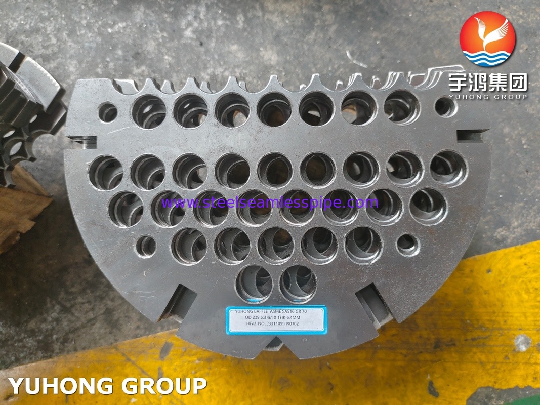 ASME SA516 Grade 70 Carbon Steel Baffle Plates for Heat Exchangers NACE MR0175 Compliant