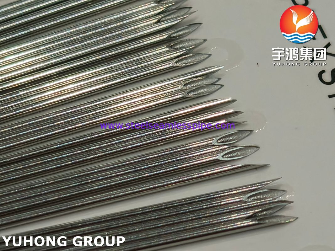 ISO7864 SUS304 Medical Injection Stainless Steel Needle Tube , 21G 44MM , Bevelled Tip