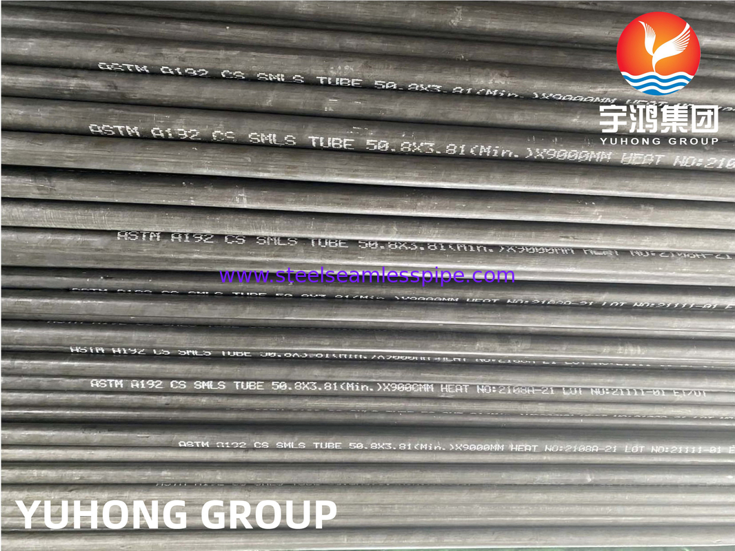 Carbon Steel Seamless Tube ASTM A192 ASME SA192 Minimum Wall Thickness  High Pressure Service Boiler Furnace Application