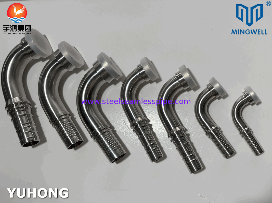 Stainless Steel Hose Fitting 90° SAE Flange SS316L For Hose Tube Connection Application