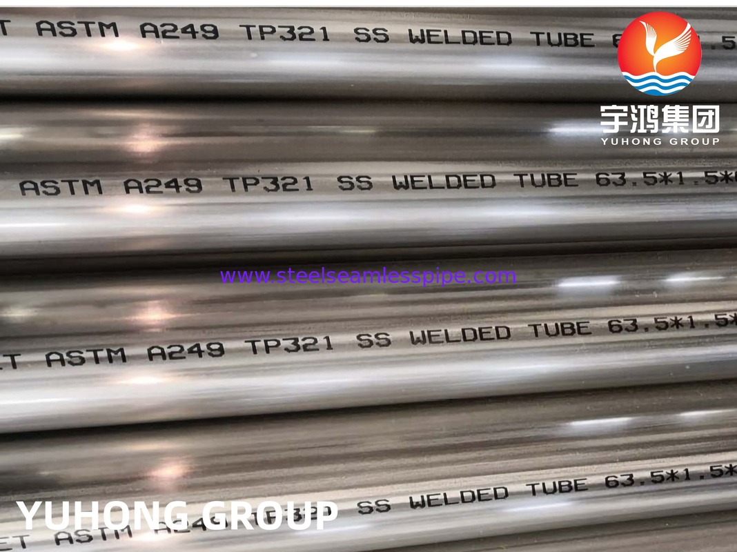 ASTM A249 TP321 Stainless Steel Welded Tube Bright Annealed Boiler , Heat Exchanger and Superheater Application