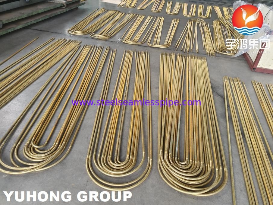 B359 C44300 C44500 Copper Alloy Low Fin Tube U Bend For Heat Exchangers ASTM B154-16