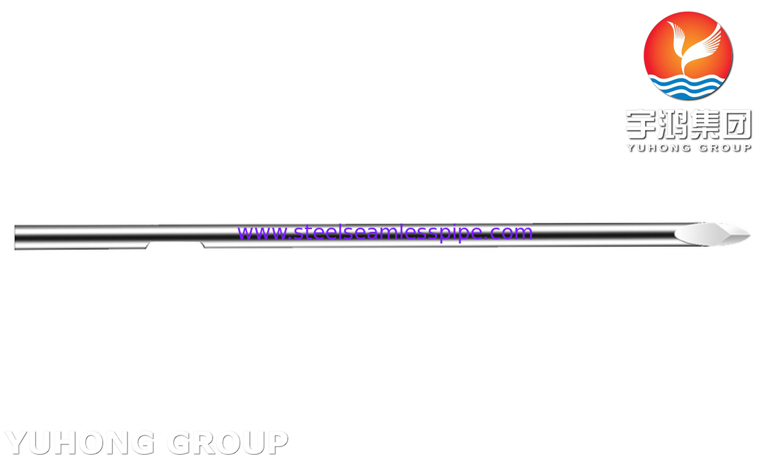 30G Stainless Steel Grooved Blood Lancet , Bevel Solid Tip Needle Tube For Blood Collection