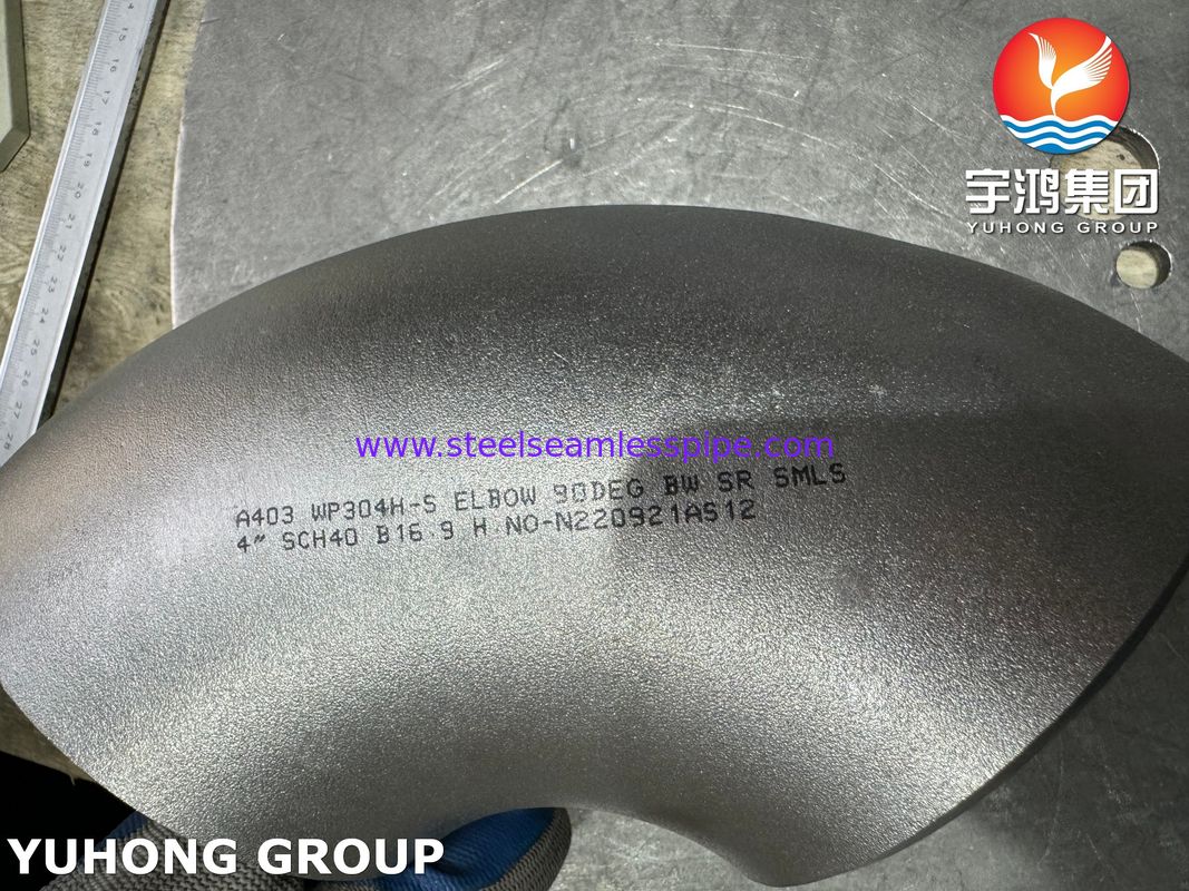 ASTM A403 WP304H Stainless Steel Fitting 90° Short Range Elbow Buttwelded Seamless B16.9