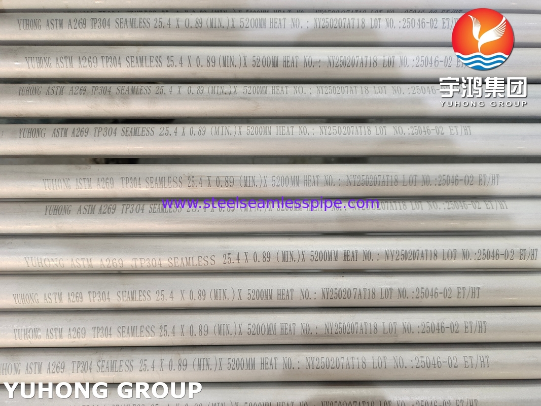 ASTM A269 TP304 Stainless Steel Seamless Tube Pickled Annealed for Heat Exchanger and General Service