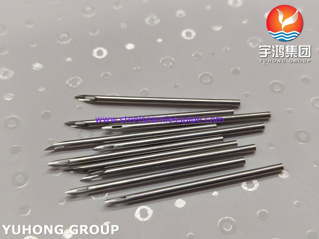 SUS304 Medical AV Fistula Needle Tube For Hemodialysis Therapy , Back Eye Bevel Tip