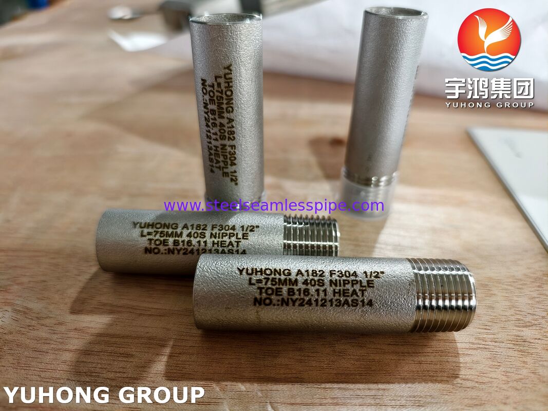ASTM A182 F304 1.4301 SW Forged Fittings, Nipple, Sockolet, Tee, Elbow, Coupling MSS SP-97