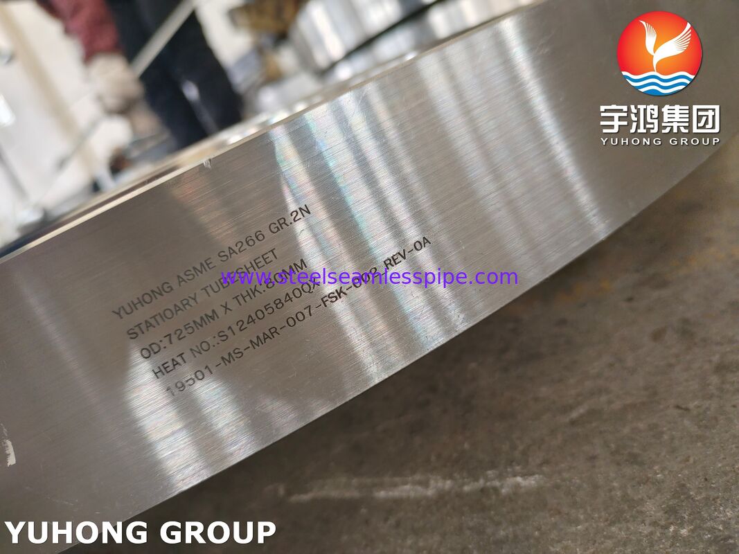 Normalized ASME SA266 Gr.2N Carbon Steel Stationary Tubesheet  For Heat Exchanger