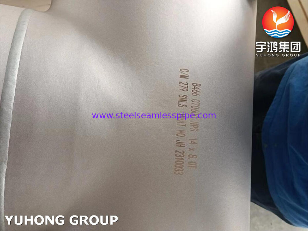 ASTM B466 C70600 Copper-Nickel 90-10 Tee Fitting - Seamless Wrought Alloy For Marine Corrosive Service Piping Systems