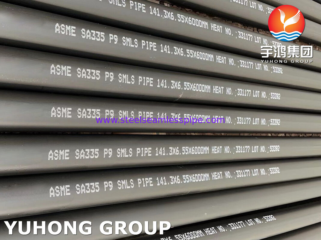 Black Coating ASTM A335 P9 Alloy Seamless Steel Pipe for Superheater and Reheater