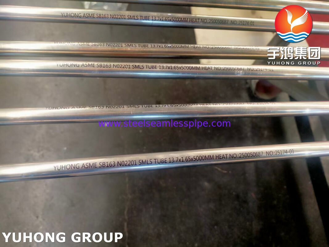 ASME SB163 UNS N02201 Seamless Nickel Alloy Tube For Heat Exchanger And Condenser