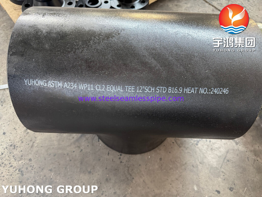 ASTM A234 WP11 CL2 Alloy Steel Equal Tee CrMo Alloy Steel Buttweld Pipe Fitting B16.9