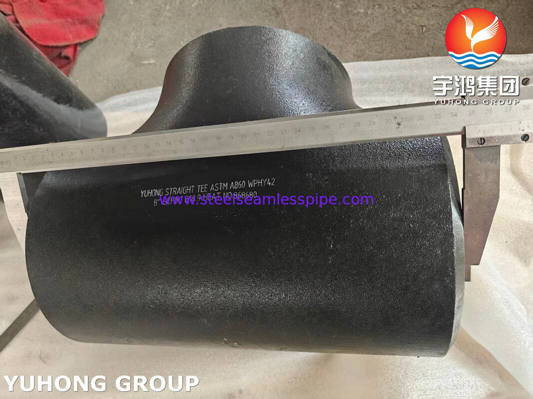 ASTM A860 WPHY 42 Carbon Steel Straight Tee ASME B16.9 Steel Buttweld Pipe Fittings