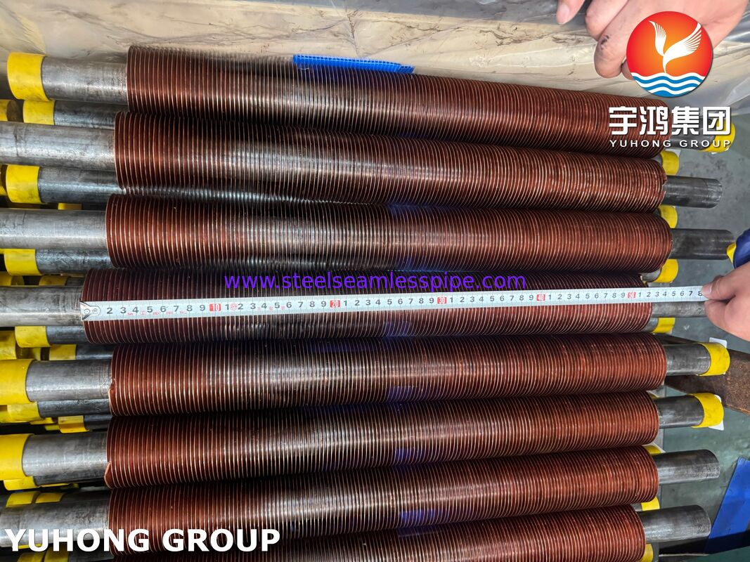ASTM A106 Gr.B Embedded Finned Tubes with CU-T2 Copper Fins for Air Coolers