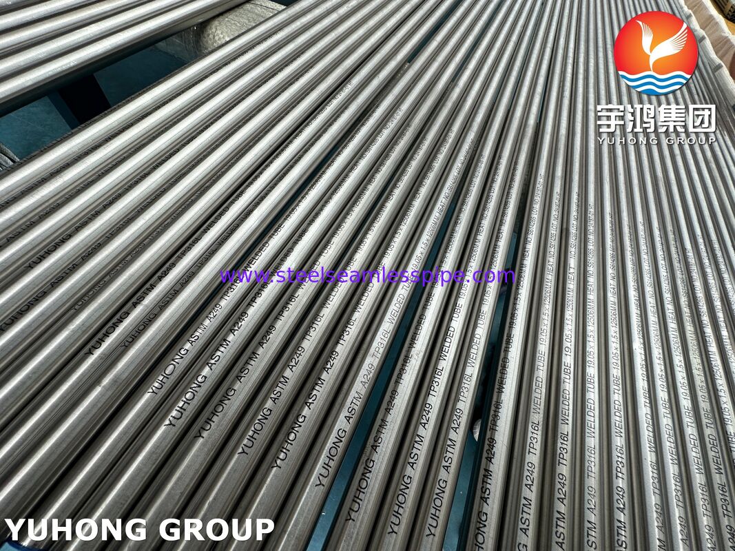 ASTM A249 TP316L Bright Annealed Stainless Steel Welded Tube , Used For Air Coolers