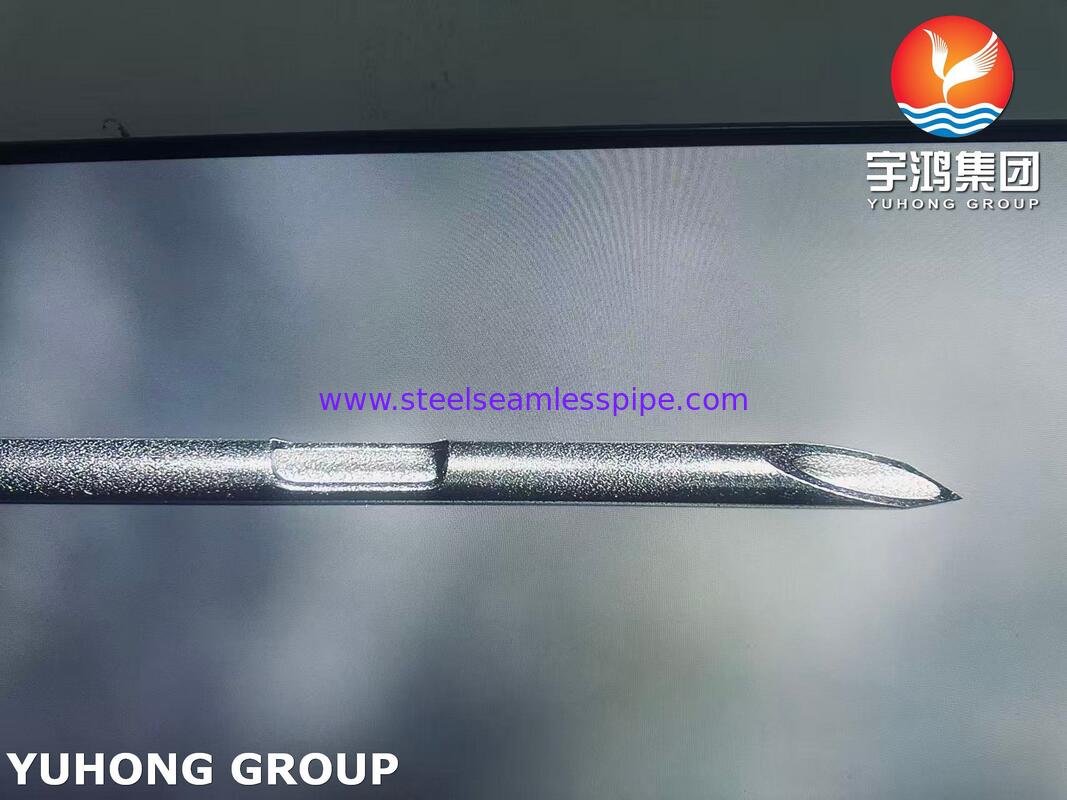 Medical Grade Stainless Steel Back Cut Notched Needle Tube For IV Catheter ISO9626 SUS304