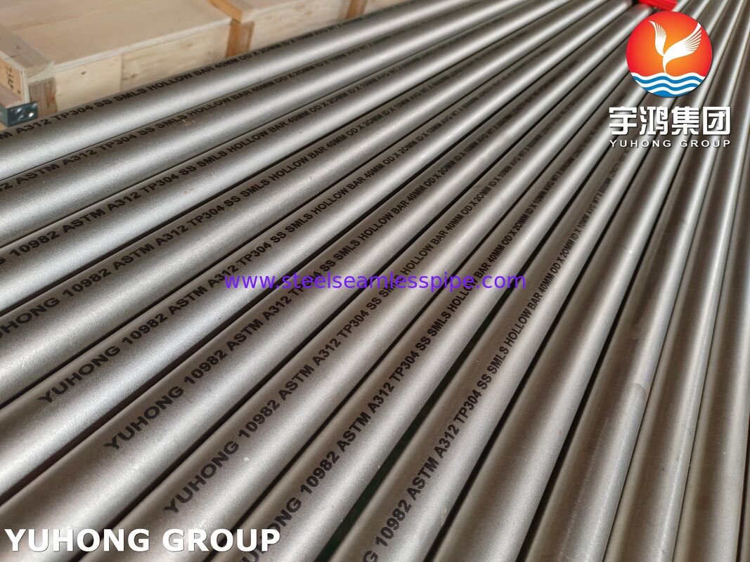 ASTM A312 TP304 / UNS S30400 Seamless Stainless Steel Hollow Bar For Chemical Industry