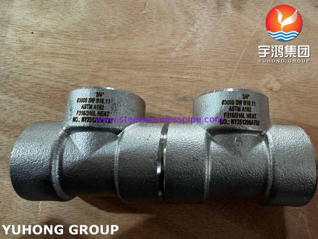 ASTM A182 F316L Stainless Steel Socket Weld Fittings B16.11 Forged Fittings SW Equal Tee