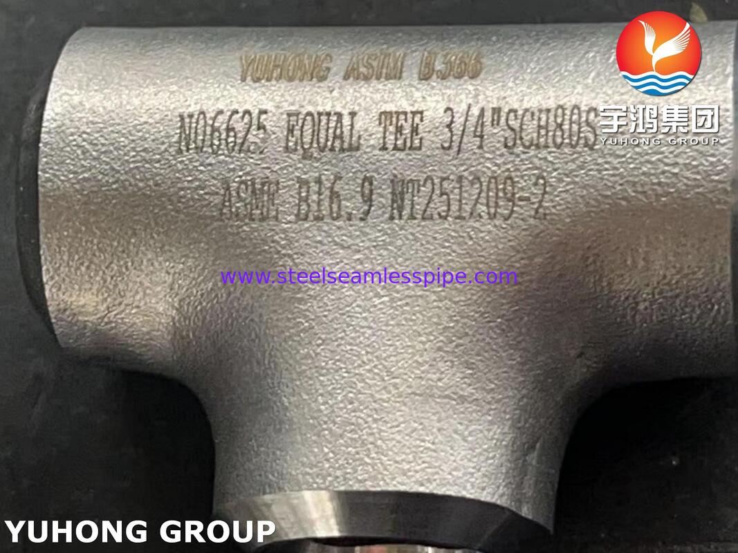 ASTM B366 WPNCMC Fittings UNS N06625 / Inconel 625 Nickel Alloy Tee ASME B16.5 Fittings