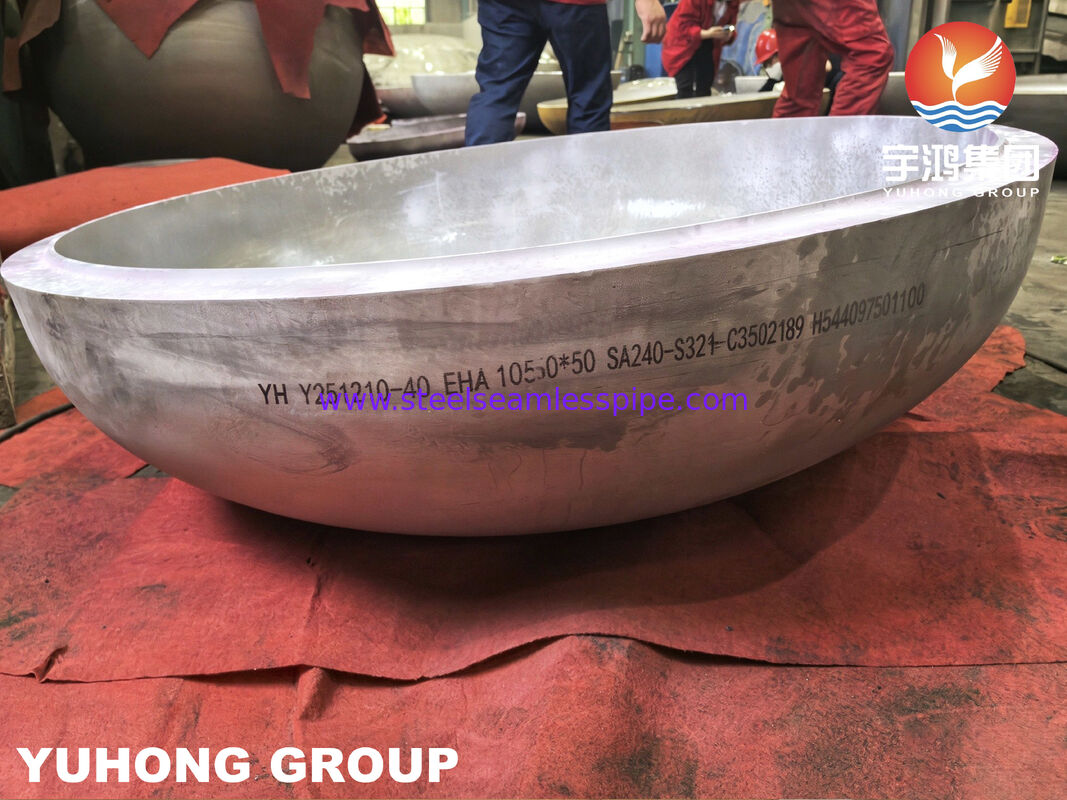 ASTM A240 SS321 Stainless Steel Elliptical Head For Pressure Vessels And Storage Tanks