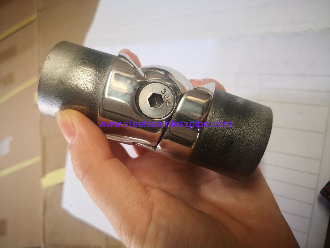 Bright Satin Surface Ss Handrail Fittings Material SUS201 / SUS304 For Decoration