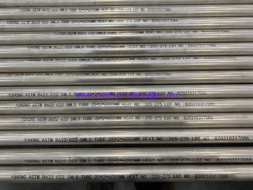 ASTM B622 C22 (UNS NO6022)  HASTELLOY STEEL SEAMLESS TUBE, ET (ASTM E571) , UT(ASTM E213)