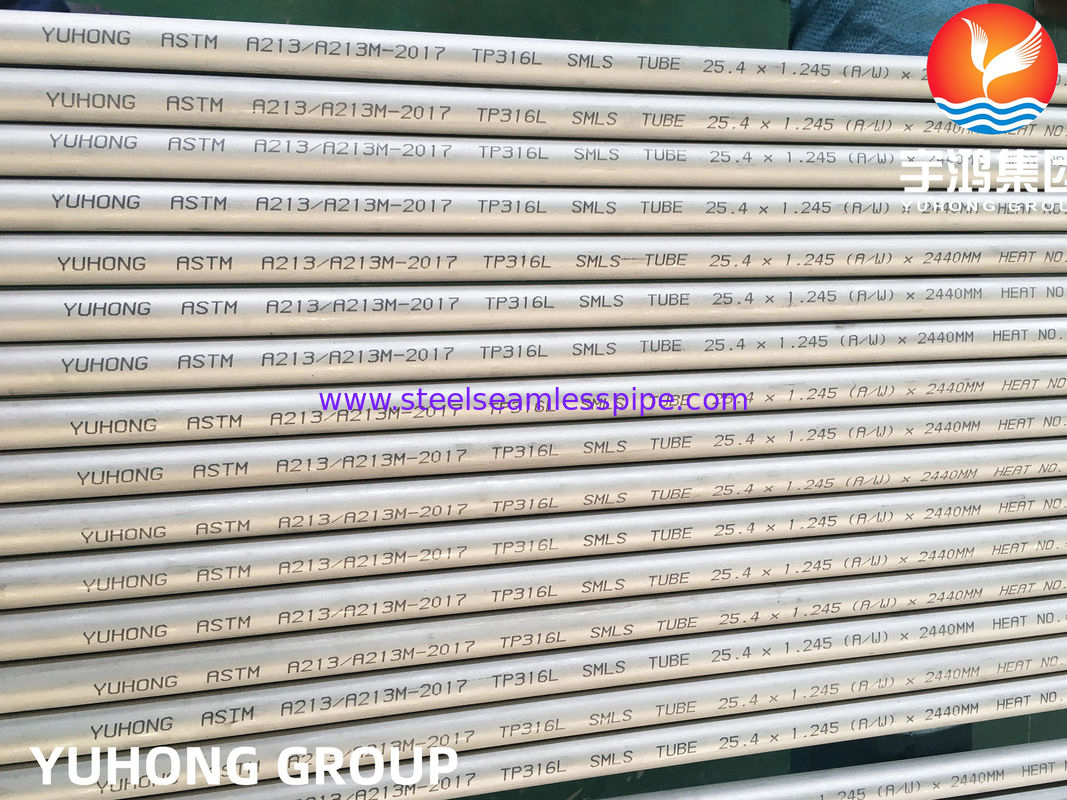 ASTM A213 TP316L S31603 SUS316L Stainless Steel Seamless Heat Exchanger Tube
