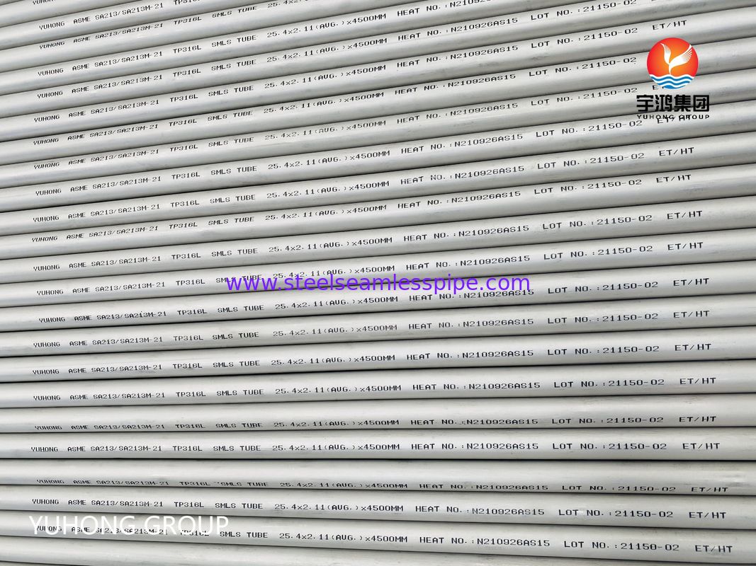 ASTM A213 TP316L Cold Rolled Stainless Steel Seamless Pipe for High Temperature Heat Exchanger with Chloride Corrosion Resistance