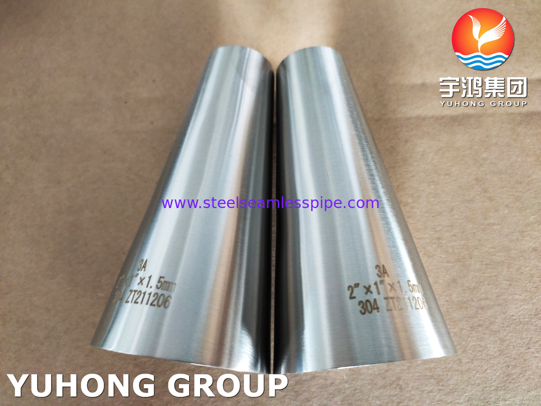 SS304 Sanitary Polished Fitting, 3-A Concentric Reducer For Food And Beverage Industry