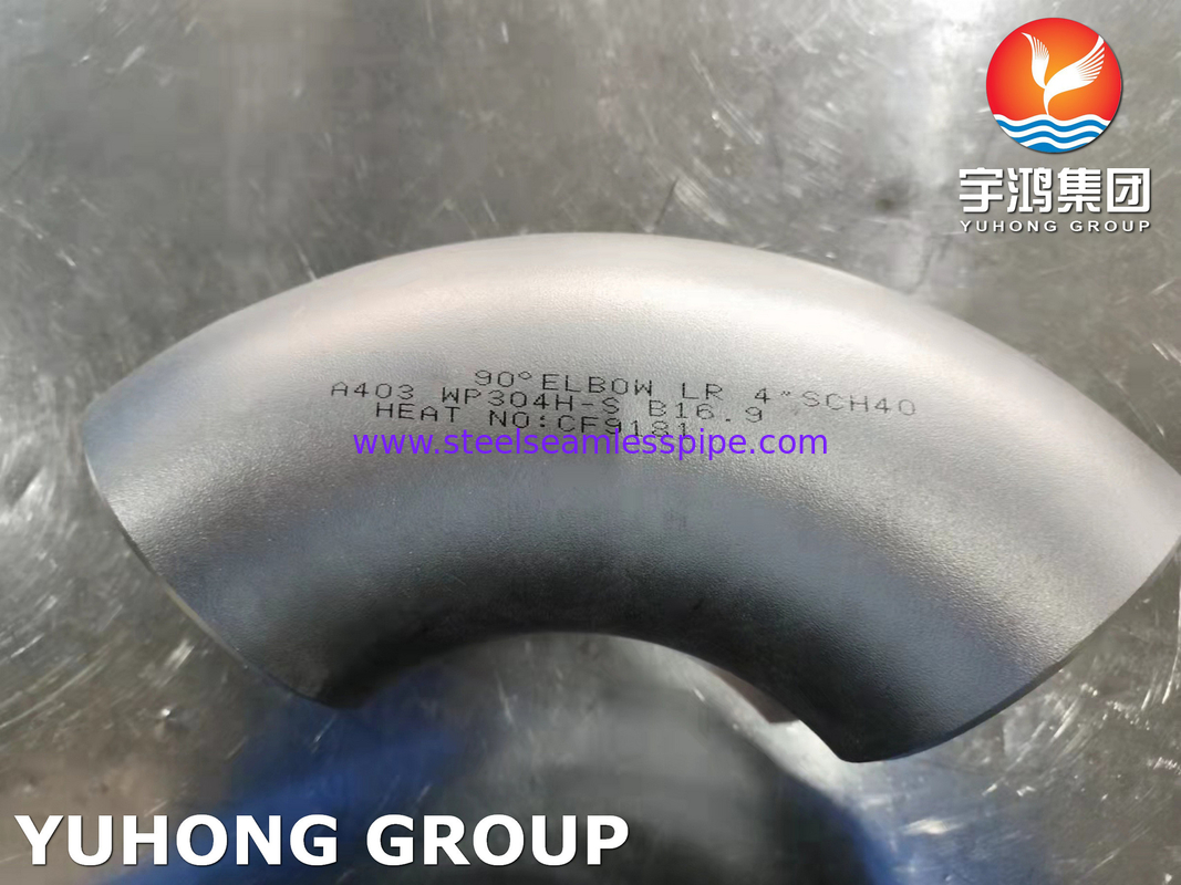 ASTM A403 WP304H Stainless Steel 90 Deg. LR Elbow ASME B16.9 Buttweld Fitting