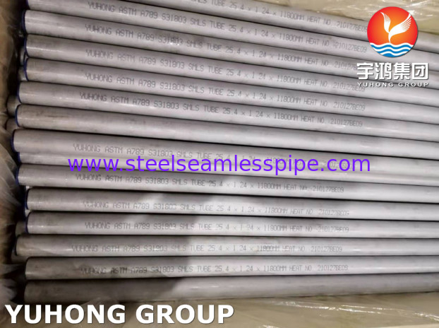 ASME A789 S31803 Seamless Tube 25.4*1.24*11800MM Duplex Stainless Steel Tubes
