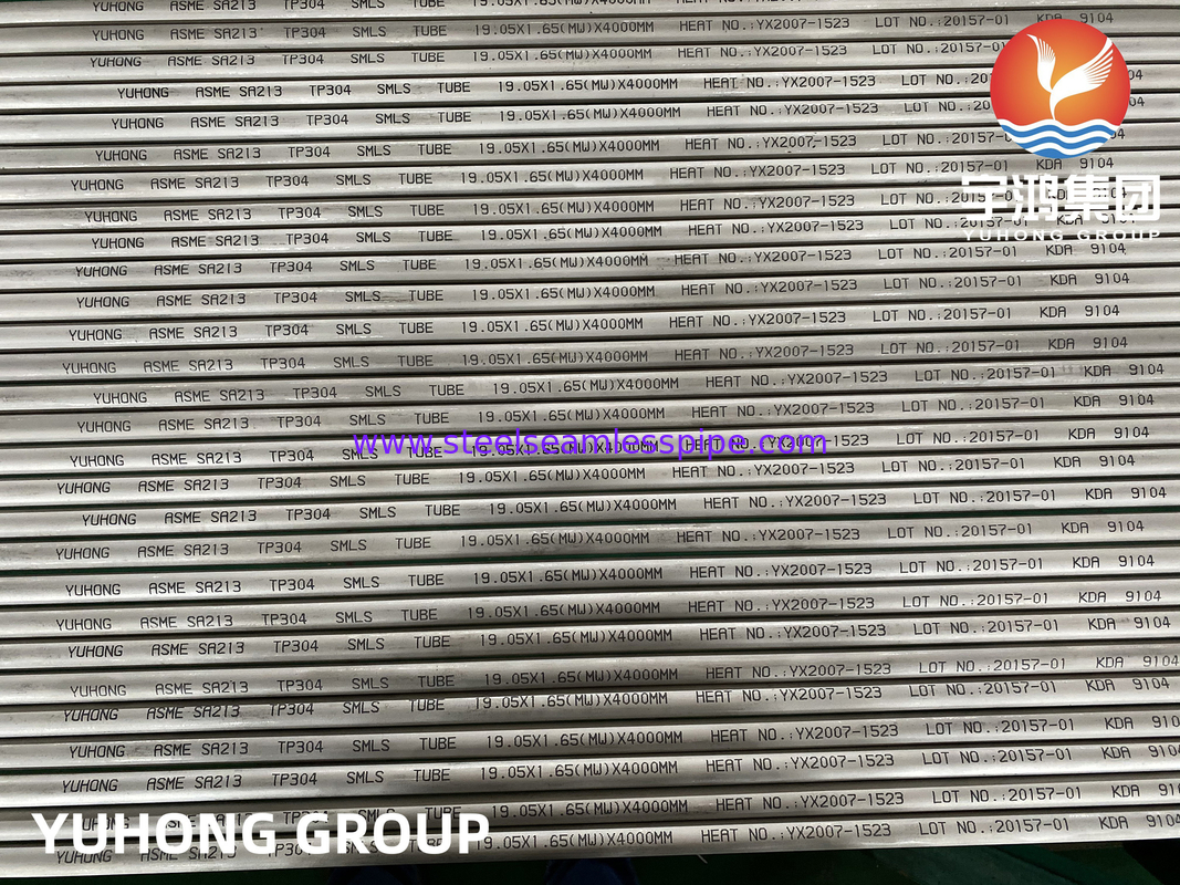 ASTM A213 A213M ASME SA213 TP304 SS Seamless Heat Exchanger Tubes Minimun Wall Thickness