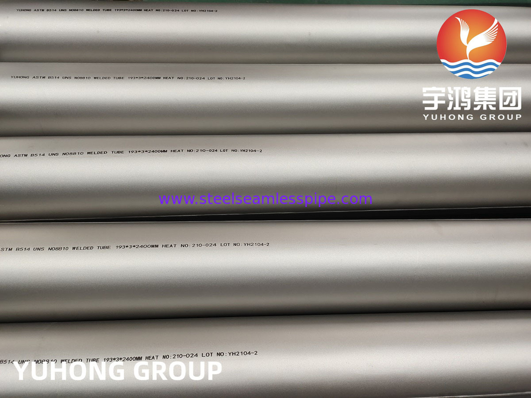 ASTM B514 Alloy 800H (UNS N08810) Seamless Nickel Alloy Welded Tube