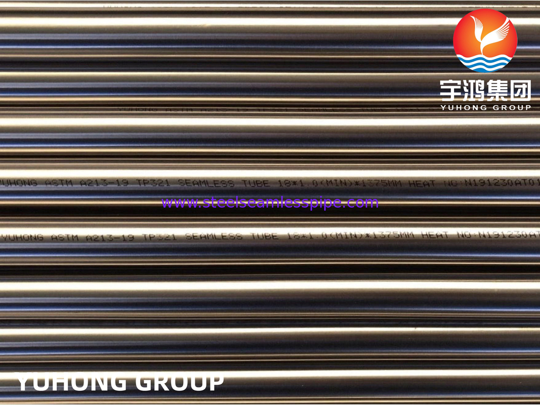 ASTM A213 / ASME SA213 TP321 Stainless Steel Seamless Tube Bright Annealed Tube
