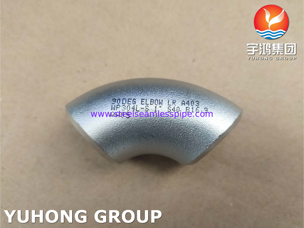 ASTM A403 WP304L-S 90° 45° 180° ELBOW SR/LR STAINLESS STEEL BUTT WELD FITTINGS