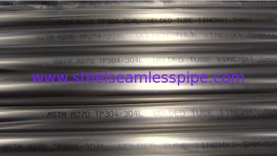 ASME SA270 / ASTM A270 Stainless Steel Welded Tube, Polished , Plain End , TP304/304l S2 AAA cert. , ISO11850